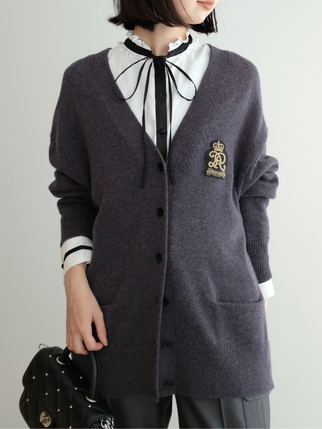 Kishimotoさんの「DRESSTERIOR｜レタードニットカーディガン」を使ったコーディネート