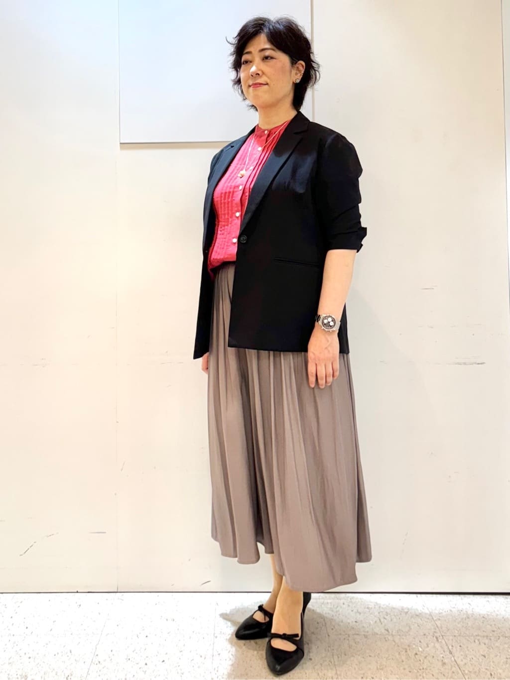 ヤスコさんの「Reflect｜【ウエストゴム仕様／長く着られる◎】スカーチョパンツ」を使ったコーディネート