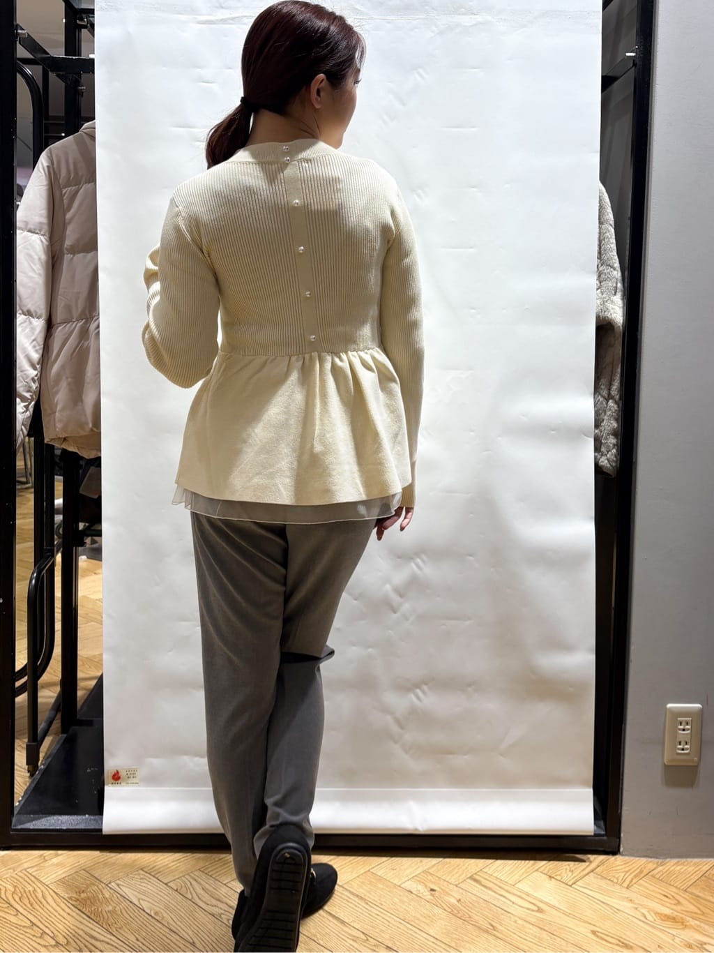 ふうかさんの「index｜ウォームストレッチテーパードパンツ【洗濯機OK／防シワ／吸湿発熱】《XS～3L》」を使ったコーディネート