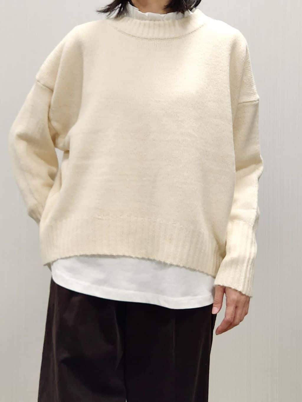 naraさんの「Dessin｜【洗える】クルーネックワイドニット」を使ったコーディネート