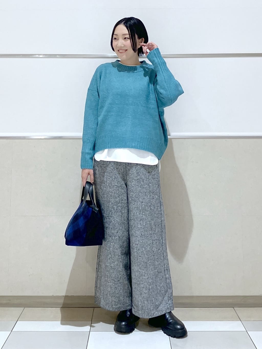 eriko さんの「Dessin｜【洗える】クルーネックワイドニット」を使ったコーディネート