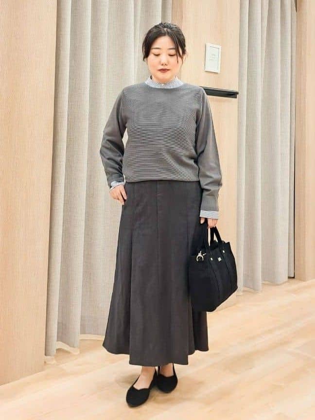 ふるさんの「grove｜ニットベスト&times;シャツセット」を使ったコーディネート