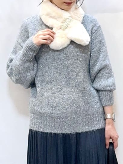 𝐇𝐢𝐫𝐨𝐦𝐢さんの「SHOO･LA･RUE｜起毛ニットブーツ」を使ったコーディネート