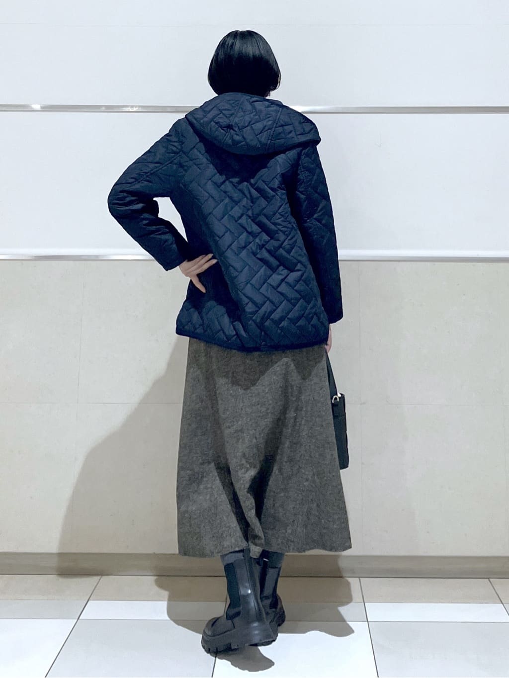 eriko さんの「Dessin｜キルトフードジャケット」を使ったコーディネート