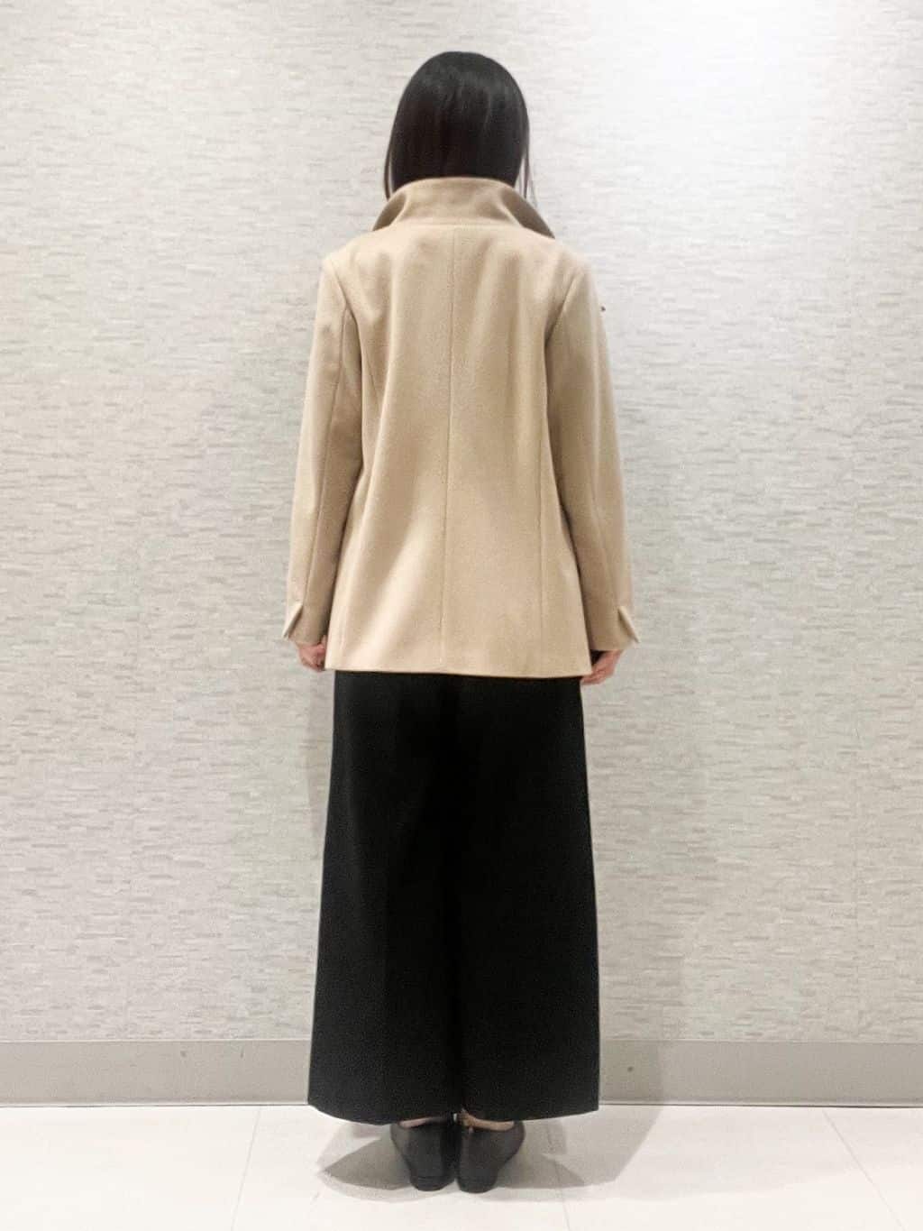marikoさんの「Reflect｜【SS-4Lサイズ／衿が顔に当たらない◎】スタンドネックミドルコート」を使ったコーディネート