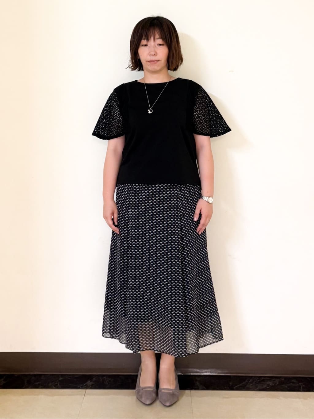 ミヨさんの「Reflect｜幾何レーススリーブプルオーバージャージ」を使ったコーディネート