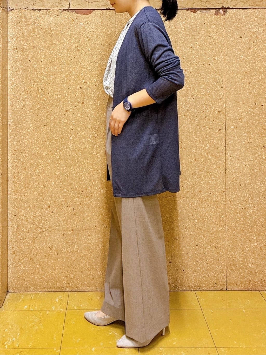 hattoriさんの「INDIVI｜【UVケア】モノグラム ボウタイデザインブラウス」を使ったコーディネート
