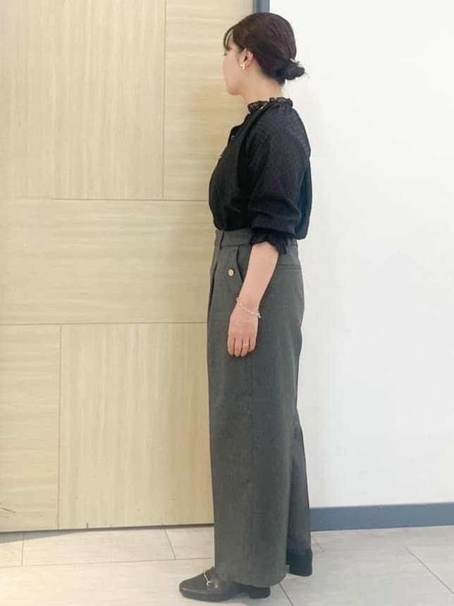 YOさんの「grove｜【洗える】着回し優秀！フラップポケットワイドパンツ」を使ったコーディネート