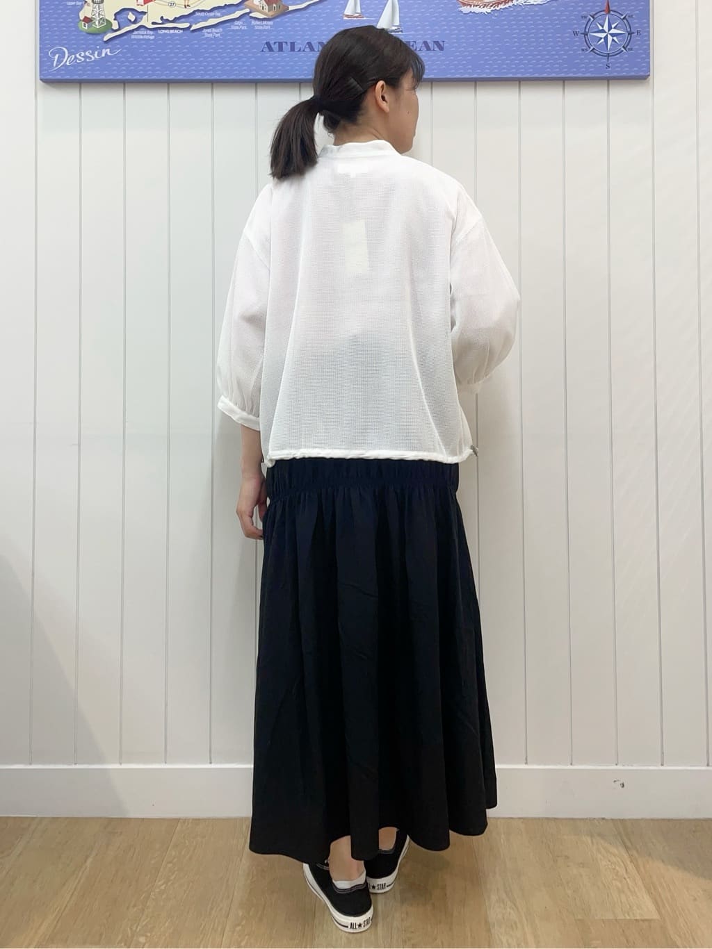Mayaさんの「Dessin｜【二の腕カバー／UVカット】ランタンスリーブカットソー」を使ったコーディネート
