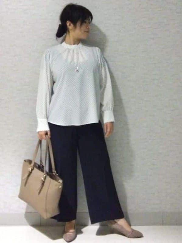 sakoさんの「Reflect｜【SS-4Lサイズ】ドットプリントブラウス」を使ったコーディネート