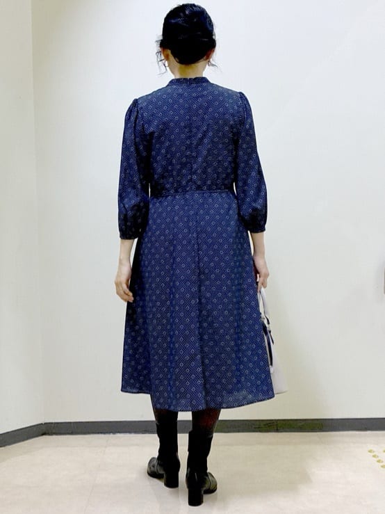  beni_gingerさんの「Reflect｜【きちんと見え／通勤／セレモニーにおすすめ◎】ドット&times;ダイヤ柄ワンピース」を使ったコーディネート