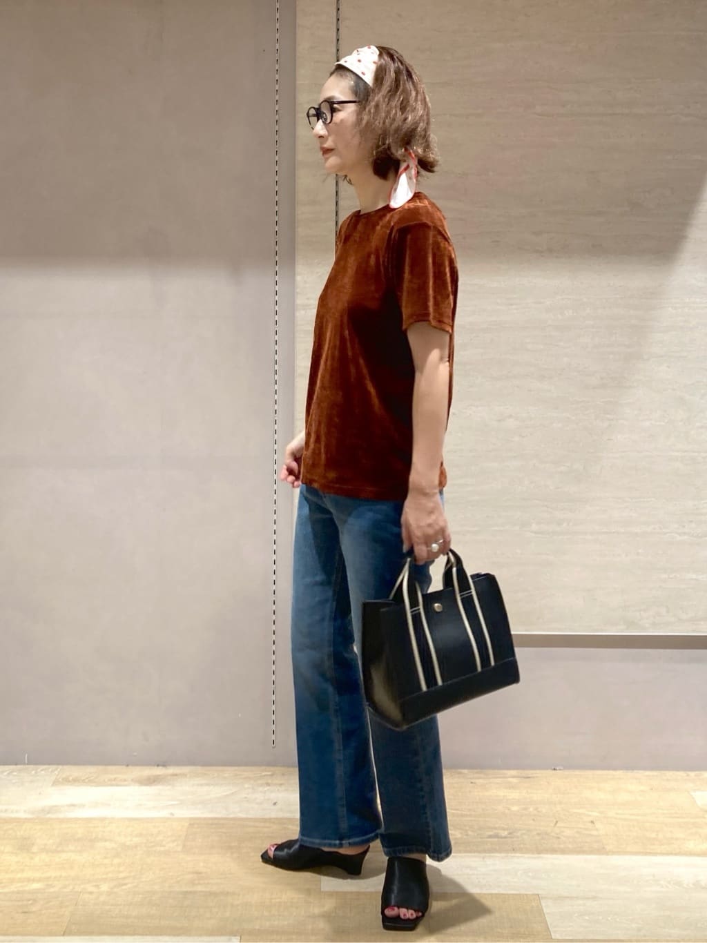 たけねぇさんの「OPAQUE.CLIP｜フロッキーチュールTシャツ【洗濯機洗い可】」を使ったコーディネート