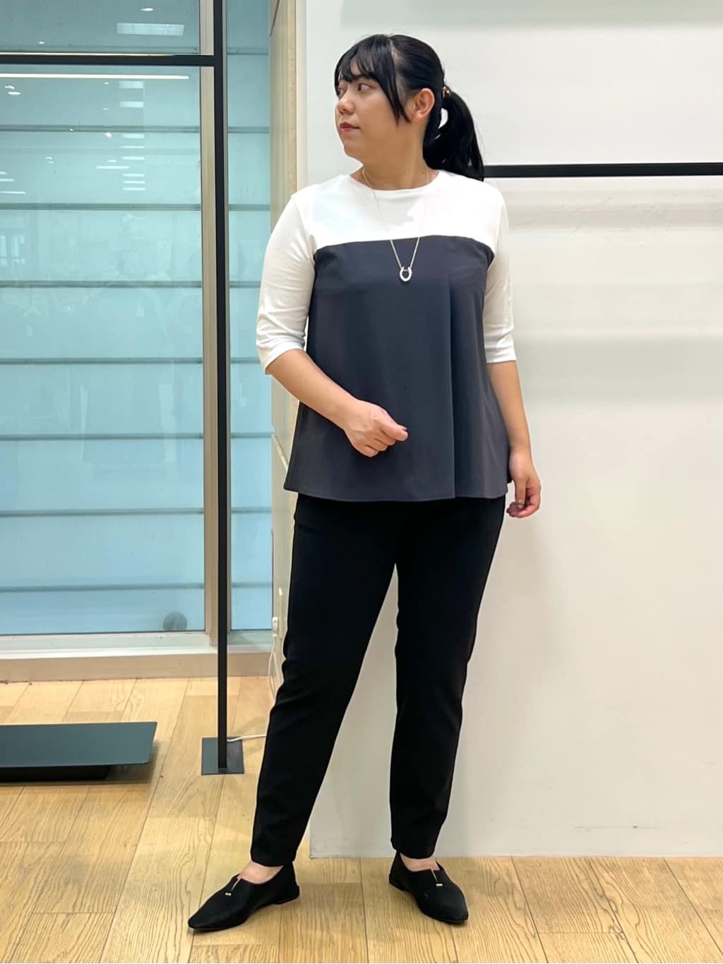 shimaさんの「INDIVI｜【軽く羽織れる！】ダブルジャケット」を使ったコーディネート