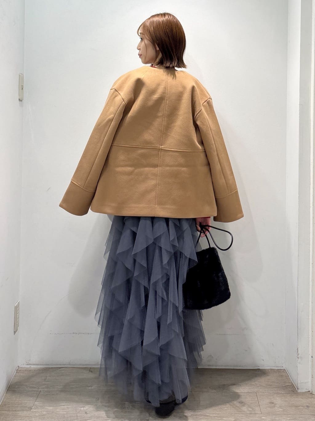 ぶまりんさんの「OPAQUE.CLIP｜ウールライクメルトンノーカラーコート【洗濯機洗い可】」を使ったコーディネート