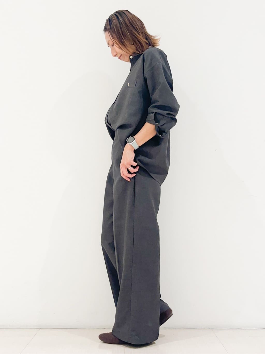 yuuco.さんの「grove｜【カセット服/選べる着丈】洗濯機で洗えるオーバーシャツ」を使ったコーディネート