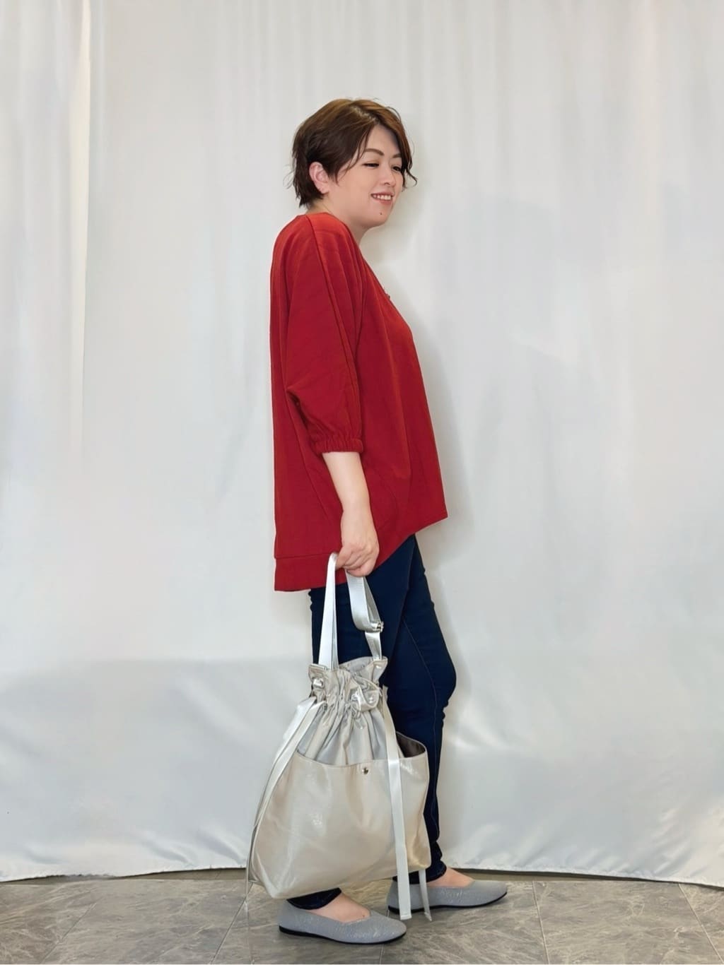 たみさんの「SHOO･LA･RUE｜【S-LL/7分袖】ゆるシルエットが心地よい ドルマントップス」を使ったコーディネート