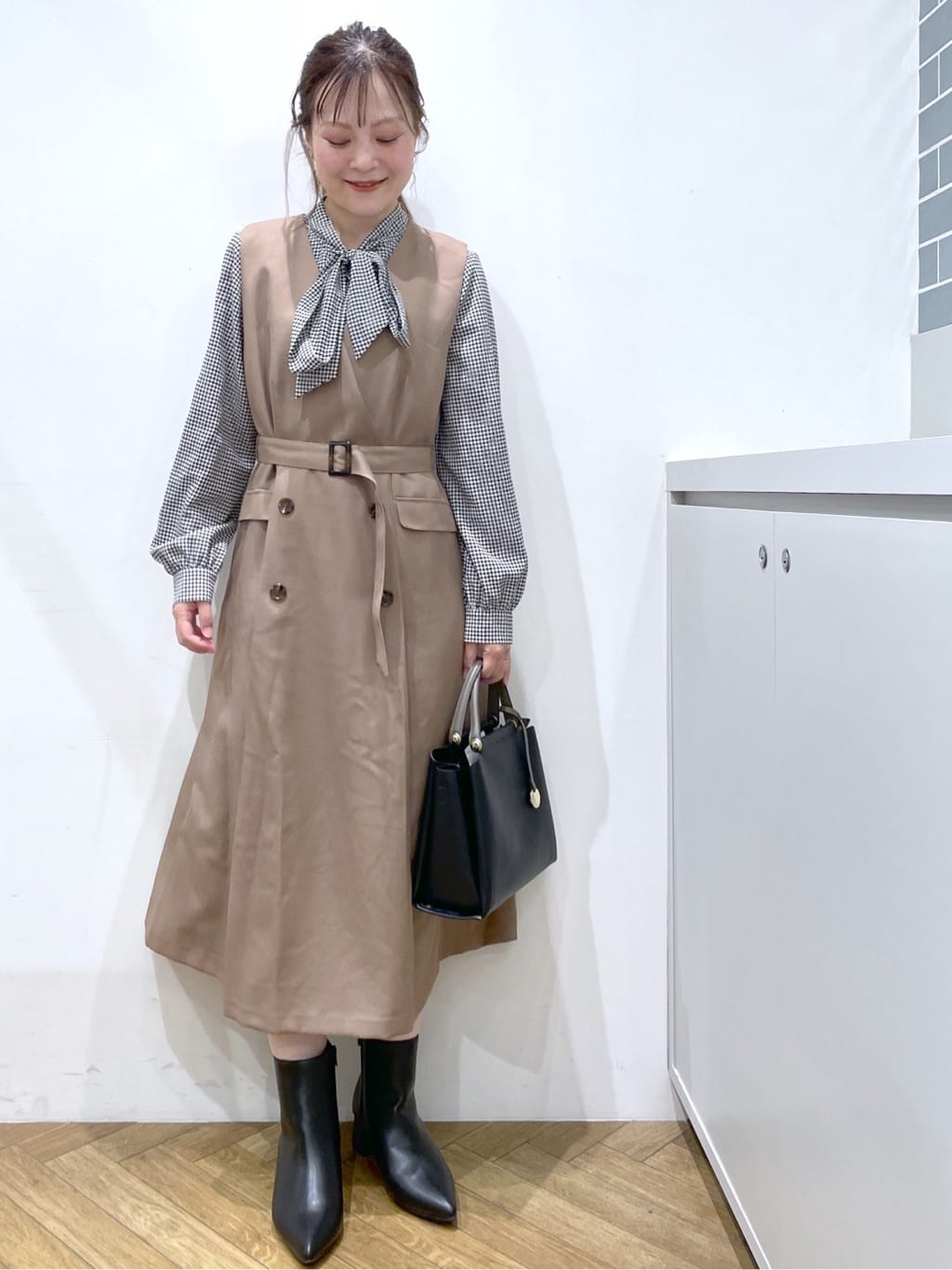 Junさんの「index｜アシンメトリーレイヤードボウタイブラウス【洗濯機OK／イージーアイロン／防シワ】《XS～3L》」を使ったコーディネート