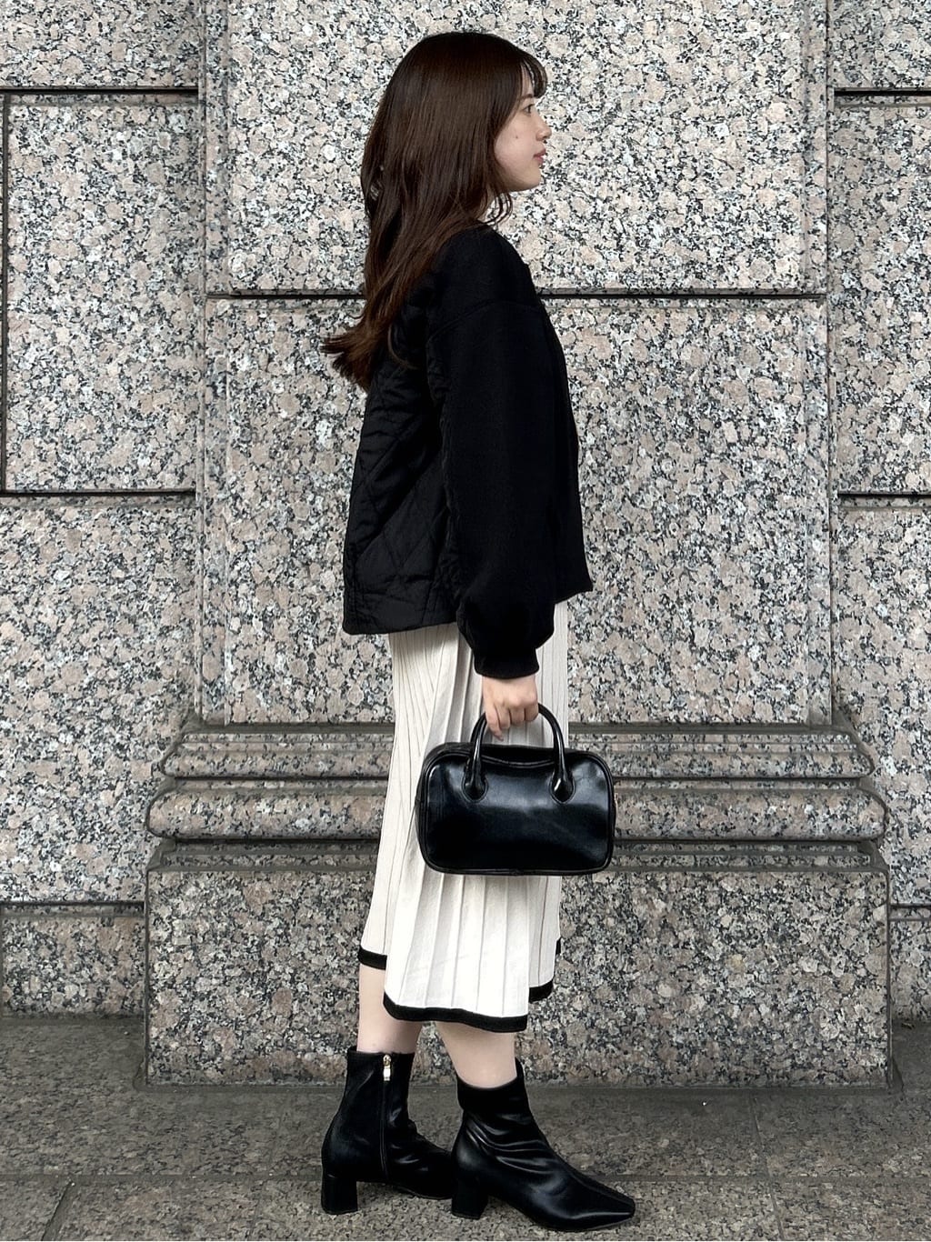 sayaさんの「OPAQUE.CLIP｜キルティング切替ノーカラーブルゾン【洗濯機OK】」を使ったコーディネート