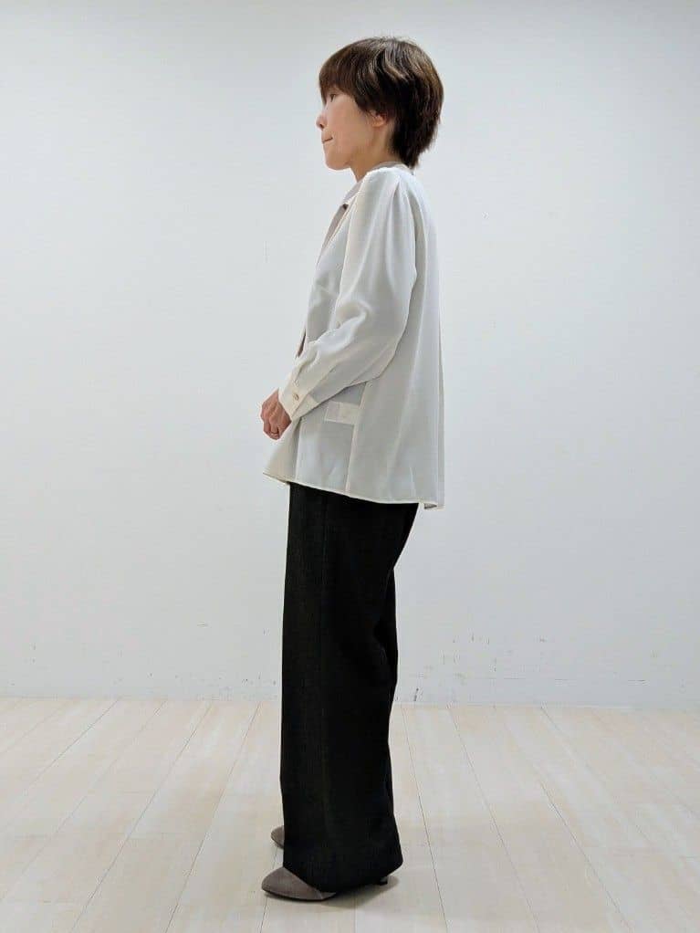 nishiさんの「Reflect｜【ライトアウター／通勤におすすめ◎／セットアップ可／すっきりシルエット】キレイめジャージジャケット」を使ったコーディネート