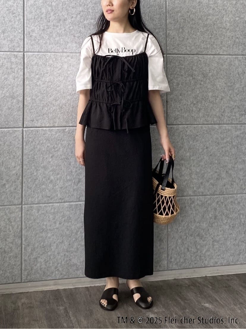 rinaさんの「INDIVI｜【Betty Boop(TM)】センタープリントワイドTシャツ」を使ったコーディネート