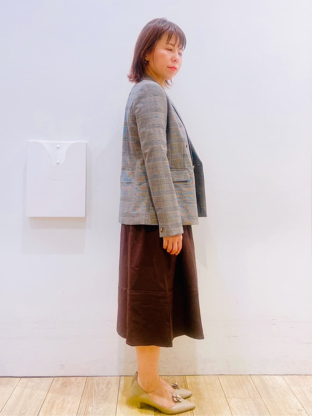 YUKOさんの「index｜タックパフスリーブワンピース【洗濯機洗い可／イージーアイロン】」を使ったコーディネート