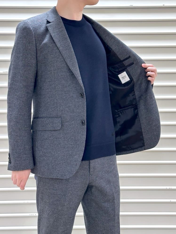イッシーさんの「TAKEO KIKUCHI｜【Sサイズ～】尾州織 ピンヘッドムリネ ジャケット」を使ったコーディネート
