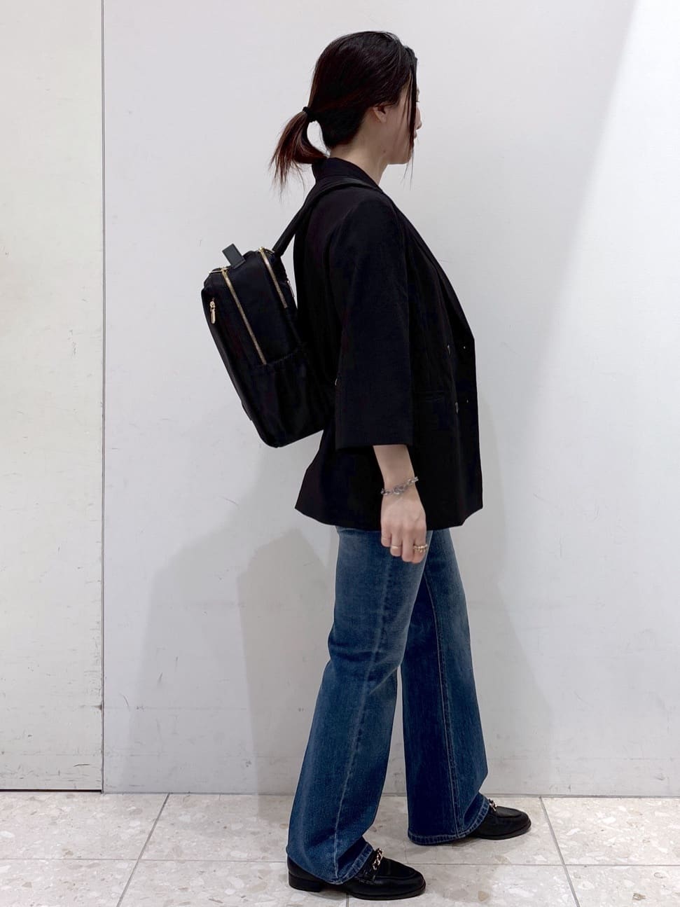 mameさんの「OPAQUE.CLIP｜リネンライクダブルジャケット【洗える】」を使ったコーディネート