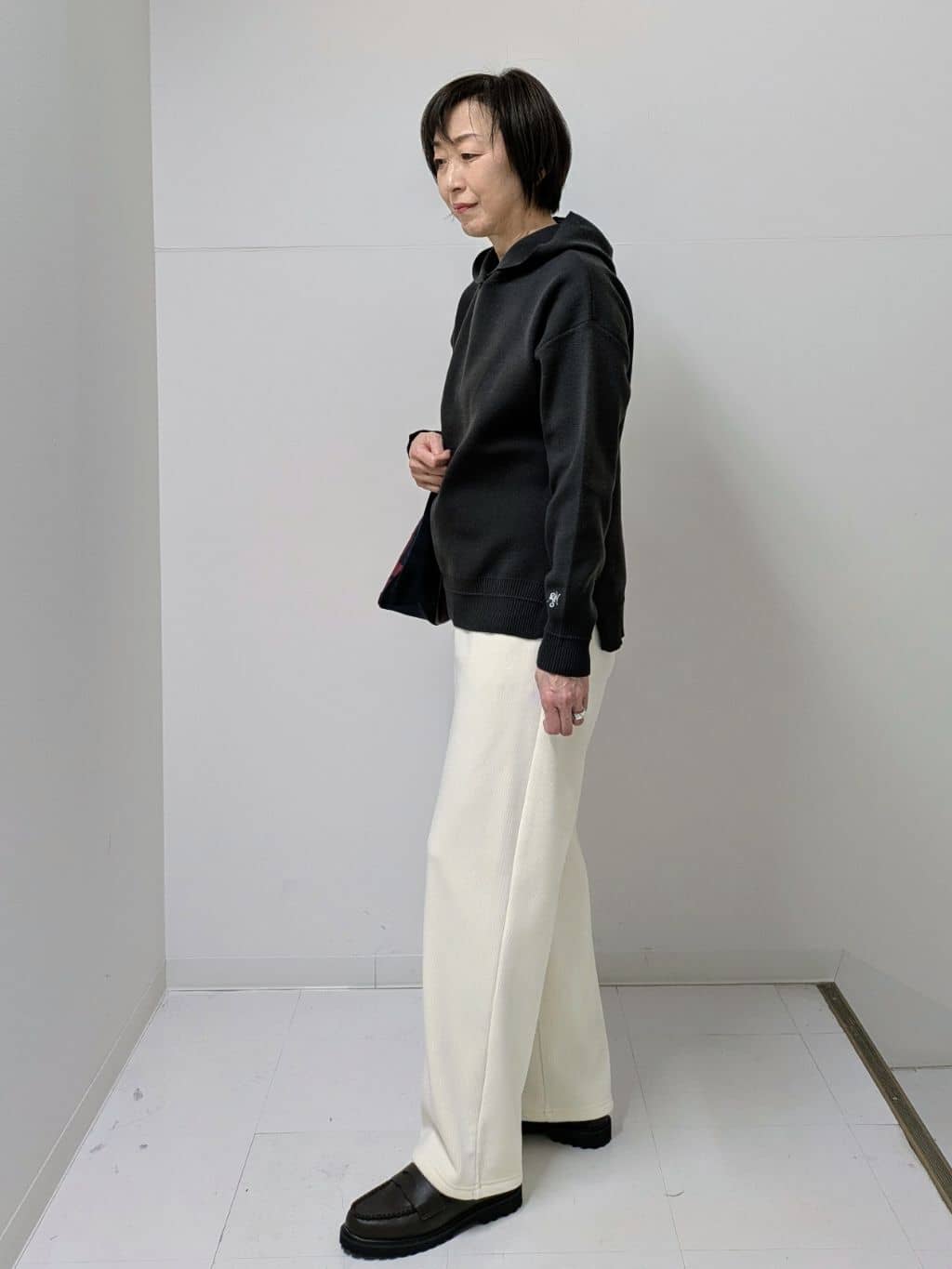 Asaさんの「Dessin｜【洗える／体型カバー】ちょうどいいニットパーカ」を使ったコーディネート