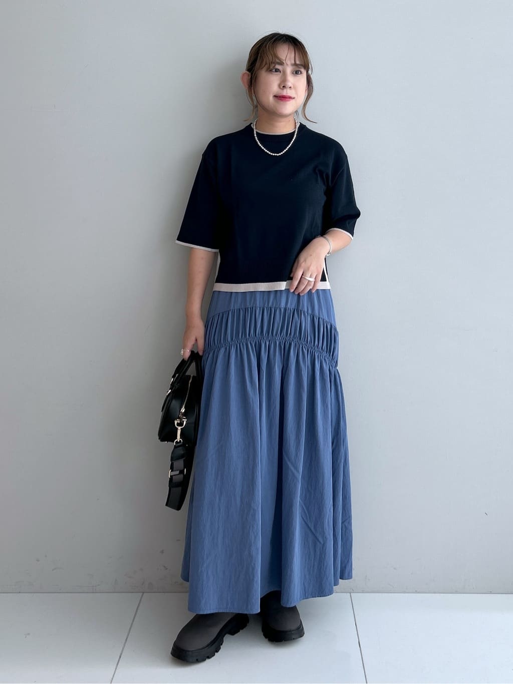 Hirokaさんの「Dessin｜【洗える】バイカラーショート丈ニット」を使ったコーディネート