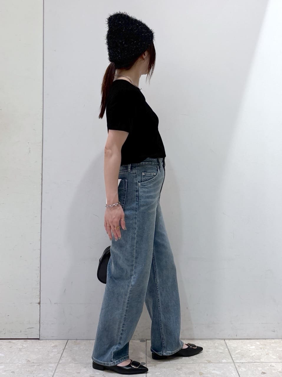 mameさんの「OPAQUE.CLIP｜フロッキーチュールTシャツ【洗濯機洗い可】」を使ったコーディネート