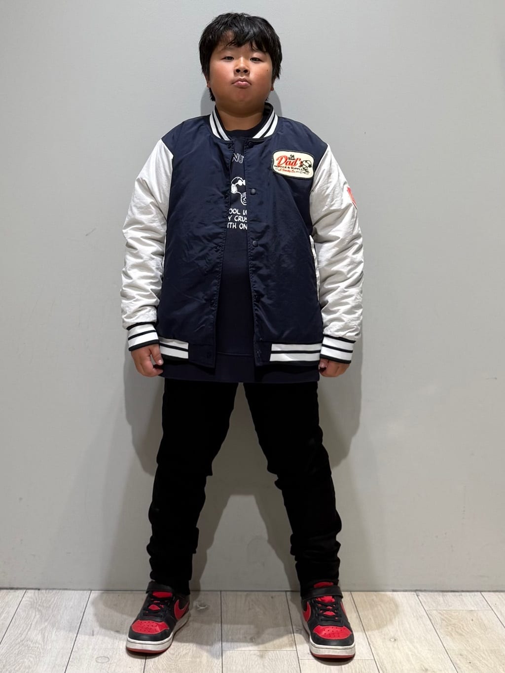 kuboさんの「THE SHOP TK｜【110－160/裏起毛】あったかのびーるストレートパンツ/洗濯機OK」を使ったコーディネート