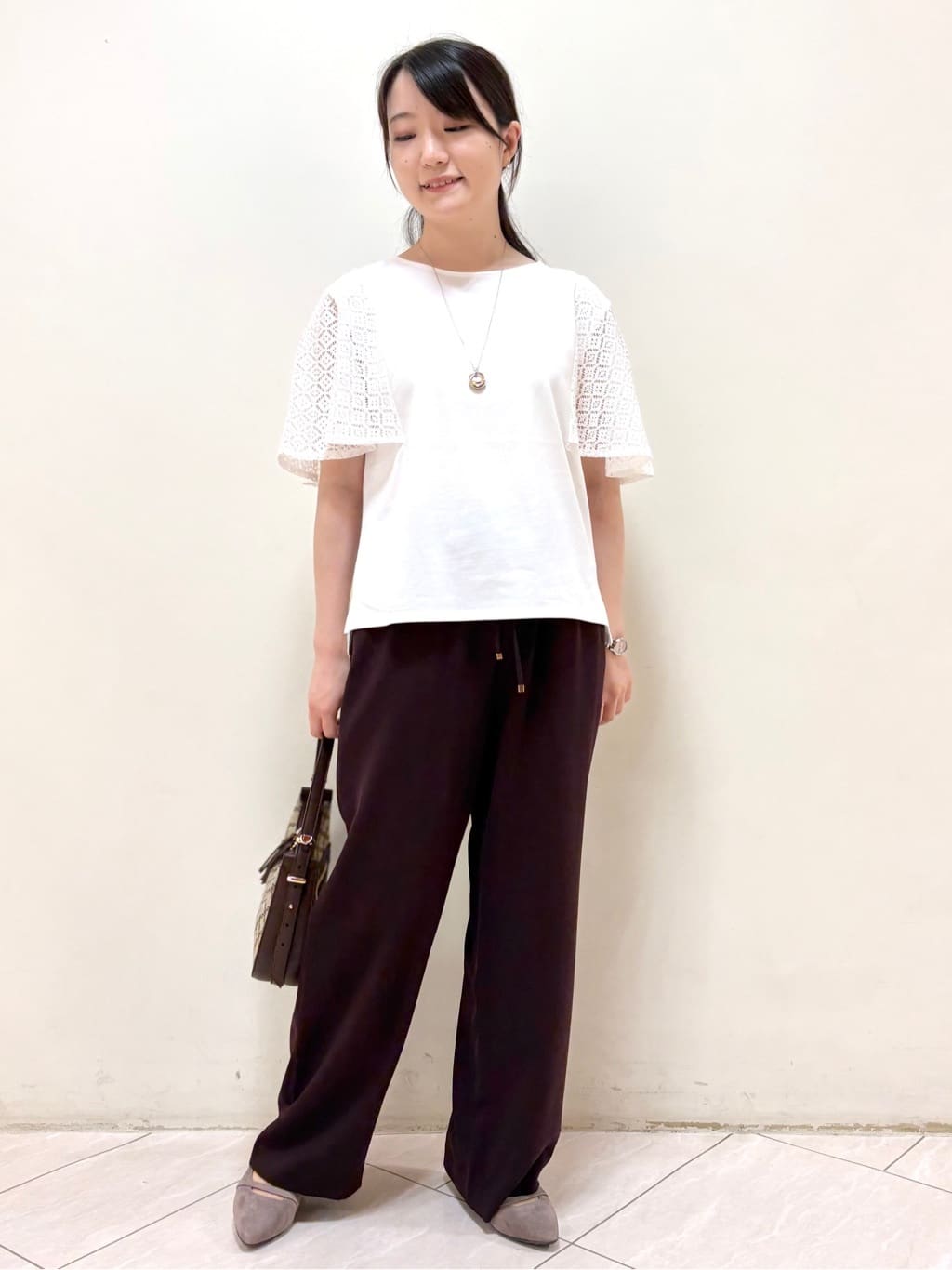mikiさんの「Reflect｜幾何レーススリーブプルオーバージャージ」を使ったコーディネート