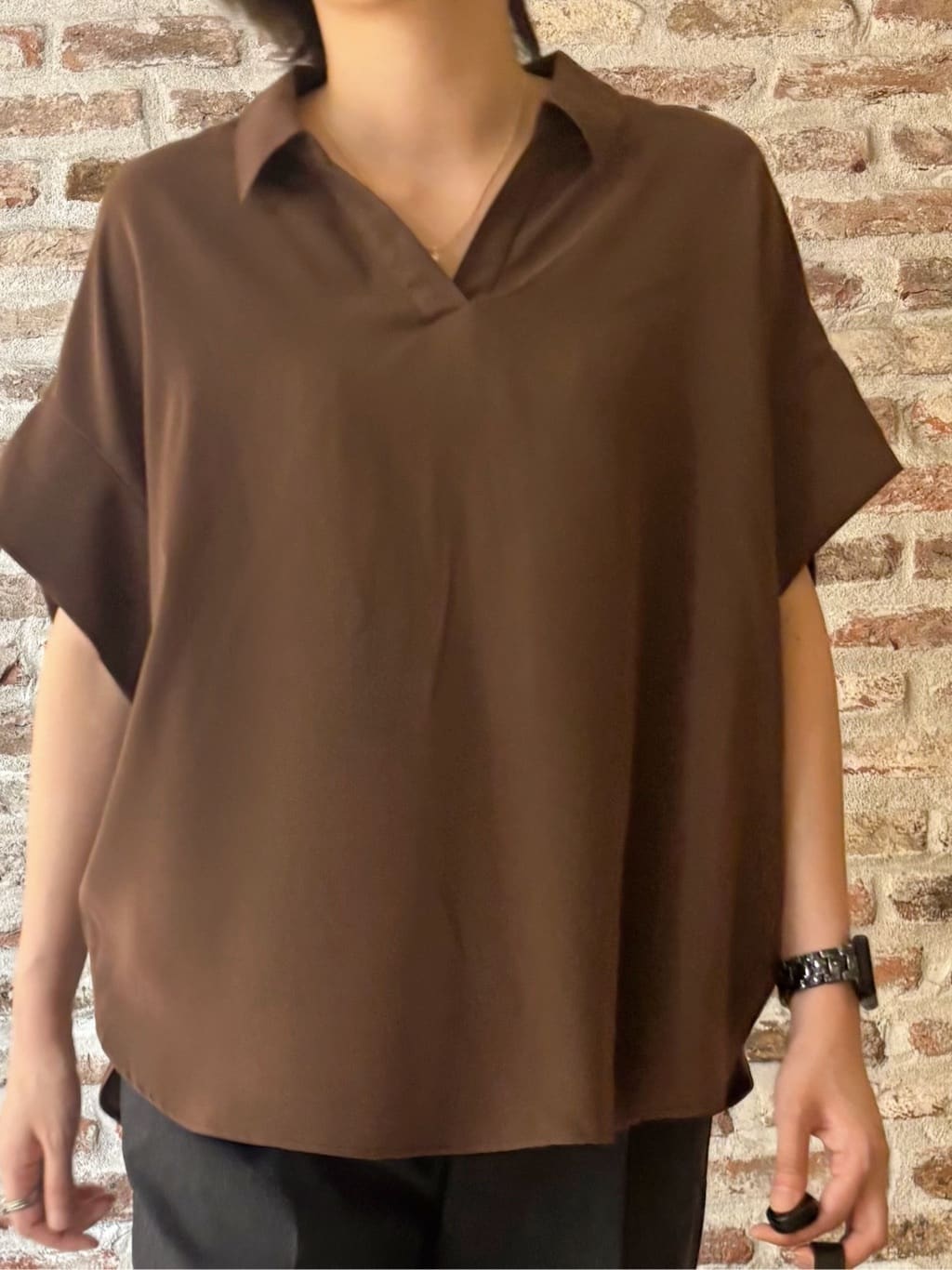 しばさんの「THE SHOP TK｜【インしなくても決まる】スキッパーシャツ/接触冷感/防シワ/速乾」を使ったコーディネート