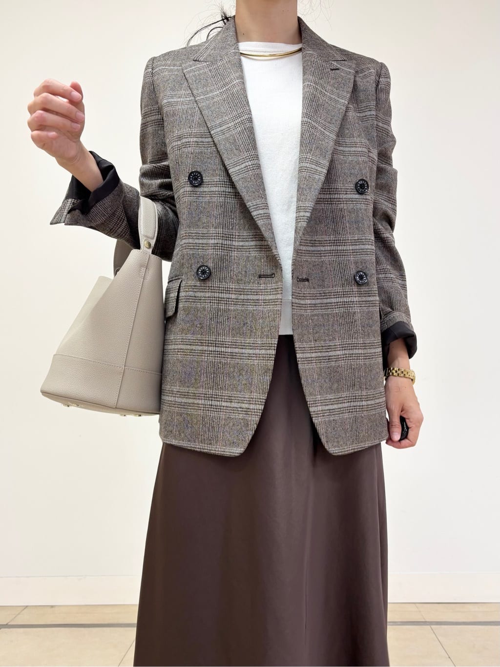 YOKOTAさんの「DRESSTERIOR｜◆サキソニーグレンチェックジャケット」を使ったコーディネート