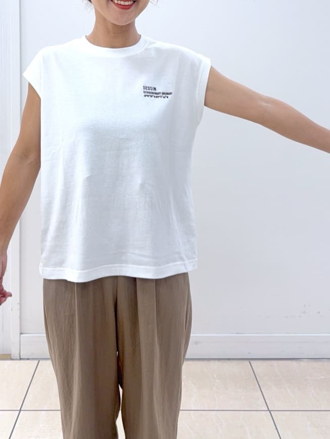 Osawaさんの「Dessin｜【洗える】オーガニックコットンフレンチスリーブ」を使ったコーディネート