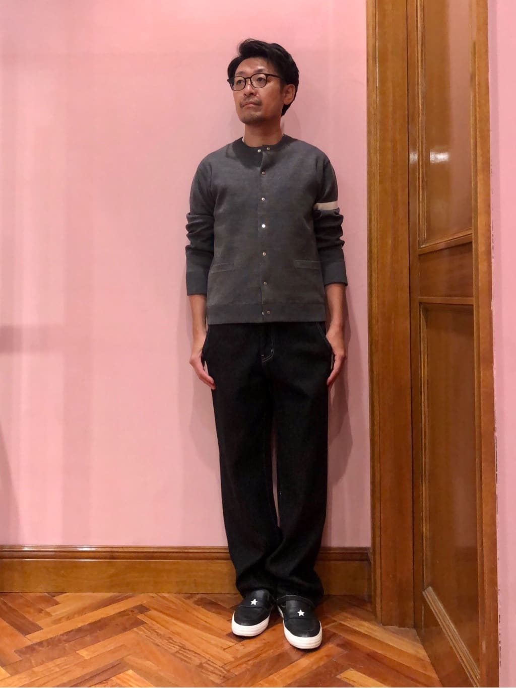 OKJさんの「DRESSTERIOR｜◆ウォッシャブル アームライン ラウンドカーディガン」を使ったコーディネート