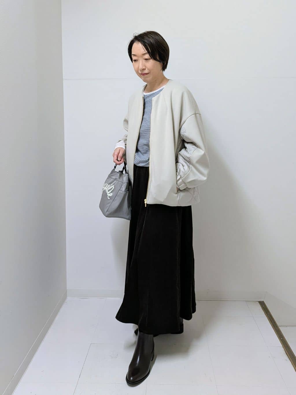 Asaさんの「Dessin｜ダンボールジップブルゾン」を使ったコーディネート