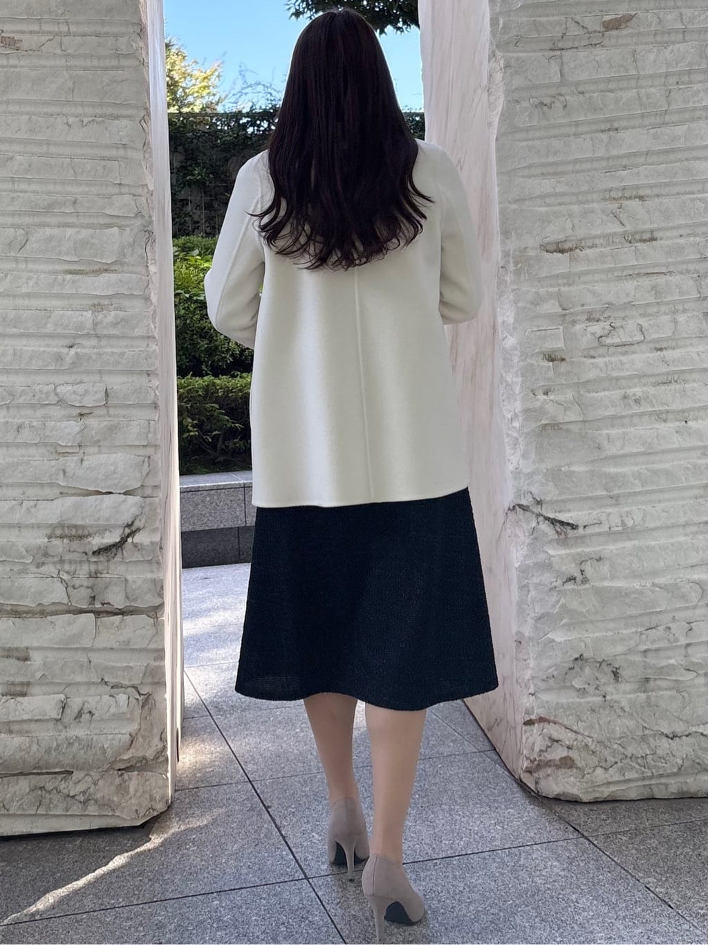 sayaさんの「COUP DE CHANCE｜【リバー仕立て／裏地無し】軽く羽織れるウールリバーコート」を使ったコーディネート