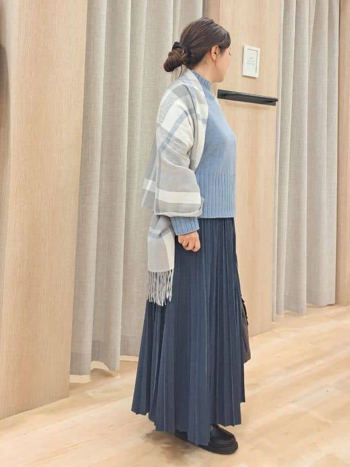 ふるさんの「grove｜【洗える】バックリブ切替ニット」を使ったコーディネート