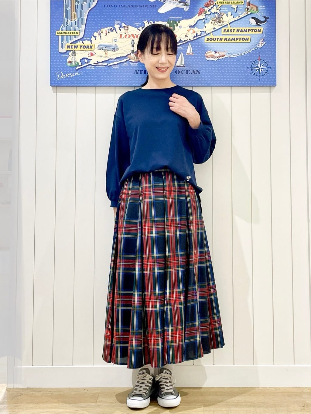 uwatokoさんの「Dessin｜【360度可愛い・洗える】バックヘンリーカットソー」を使ったコーディネート