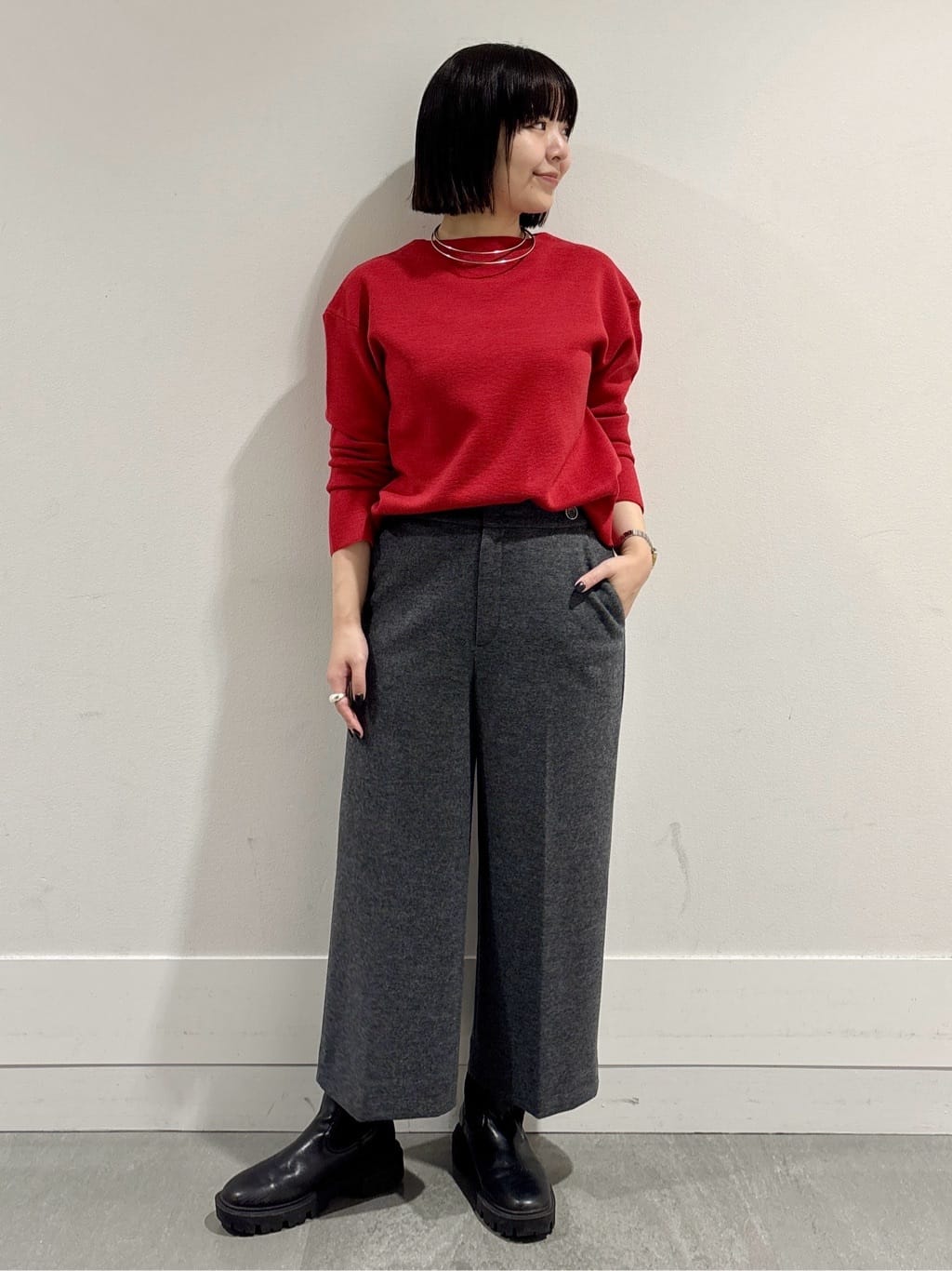 モエカさんの「UNTITLED｜【洗える】モックネックミラノリブニット」を使ったコーディネート