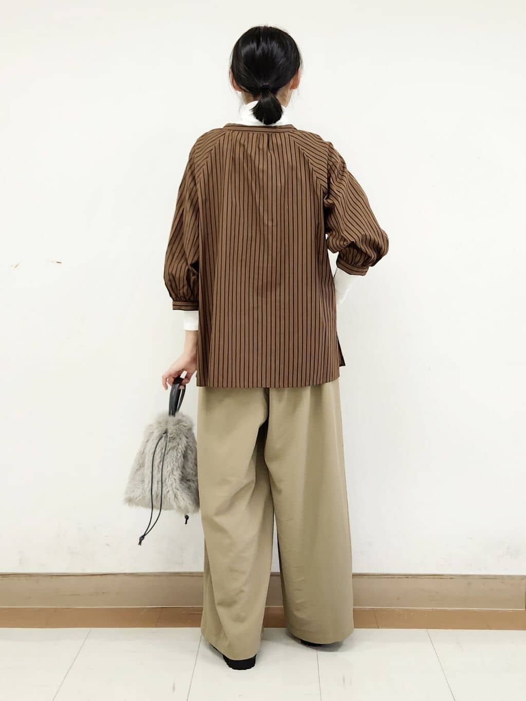 naraさんの「Dessin｜【洗える】ストライプカフス袖ブラウス」を使ったコーディネート