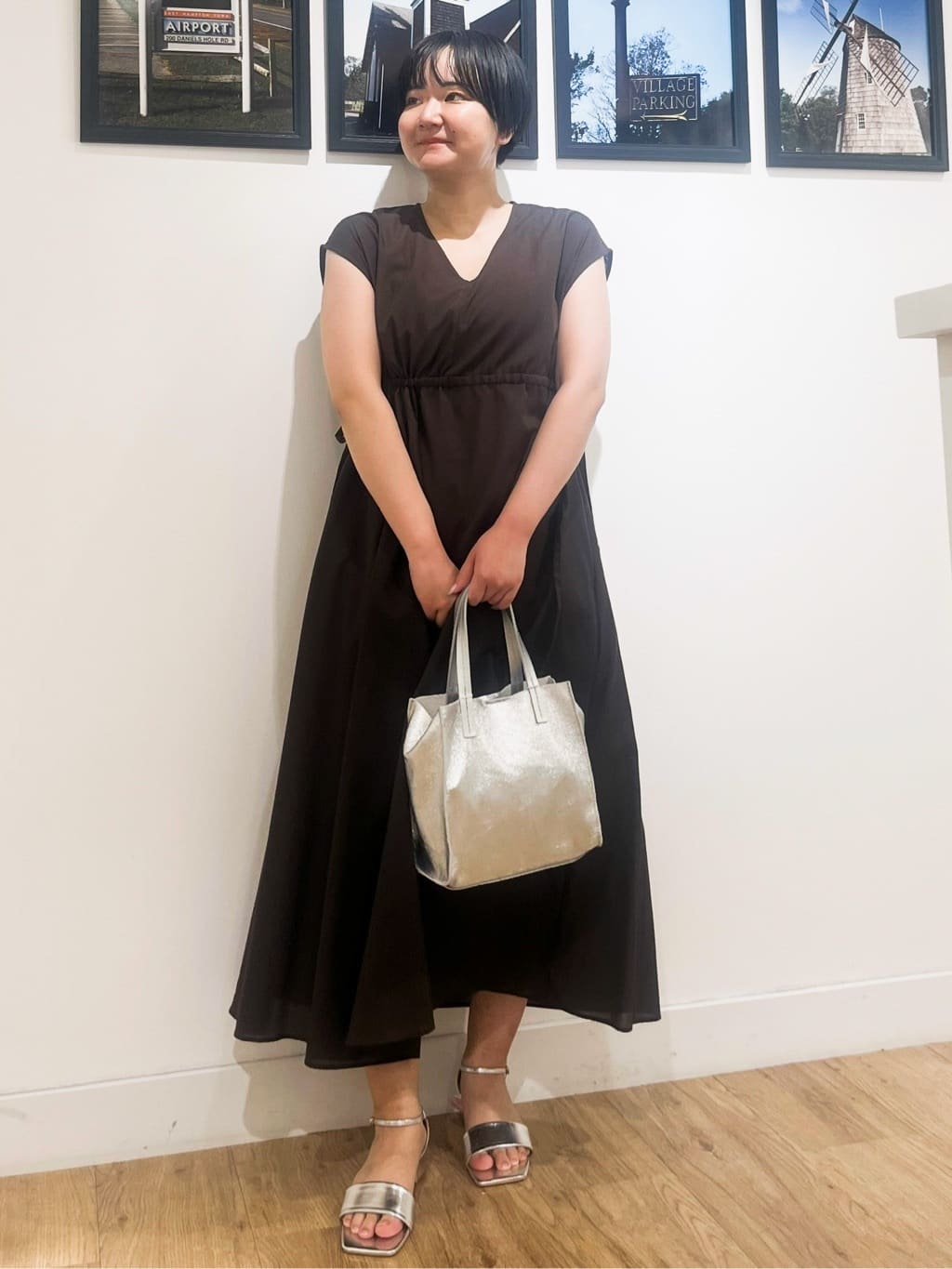 Asukaさんの「Dessin｜【リンクコーデ・洗える】ウエストドロスト付きチェック柄ワンピース」を使ったコーディネート