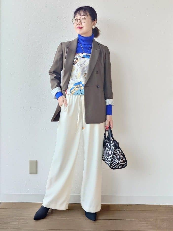 MUTSUKOさんの「UNTITLED｜【セットアップ可】ウールライク ダブルブレストジャケット」を使ったコーディネート