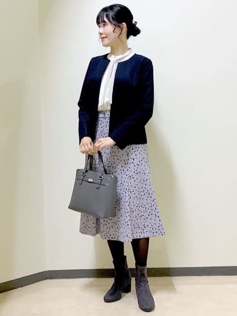  beni_gingerさんの「Reflect｜【配色ボウタイ付き】八分袖ジョーゼットブラウス」を使ったコーディネート