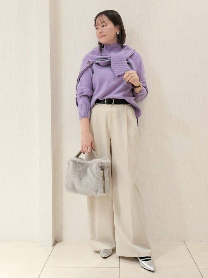naokoさんの「UNTITLED｜【8色展開/洗える】ウールカシミヤ ハイネックニット」を使ったコーディネート