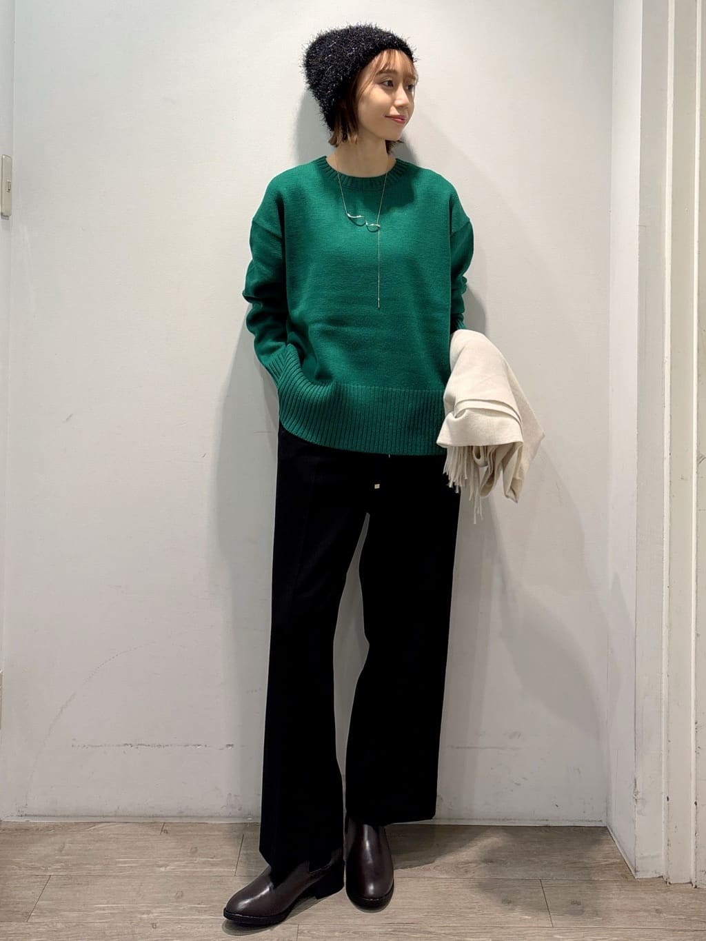ぶまりんさんの「OPAQUE.CLIP｜ウォームタッチ イージーワイドパンツ【洗濯機洗OK／ストレッチ】≪SS～LL≫」を使ったコーディネート