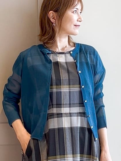 yamakoさんの「grove｜【雑誌掲載】洗えるシアーカーディガン」を使ったコーディネート