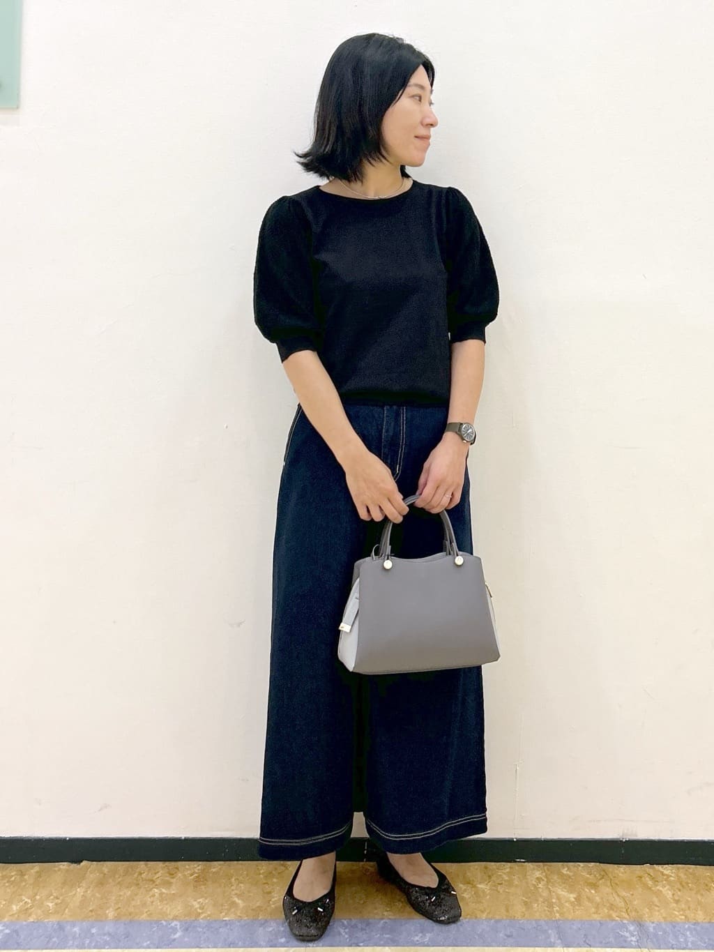 su.さんの「index｜パフスリーブニット【洗濯機洗い可】」を使ったコーディネート