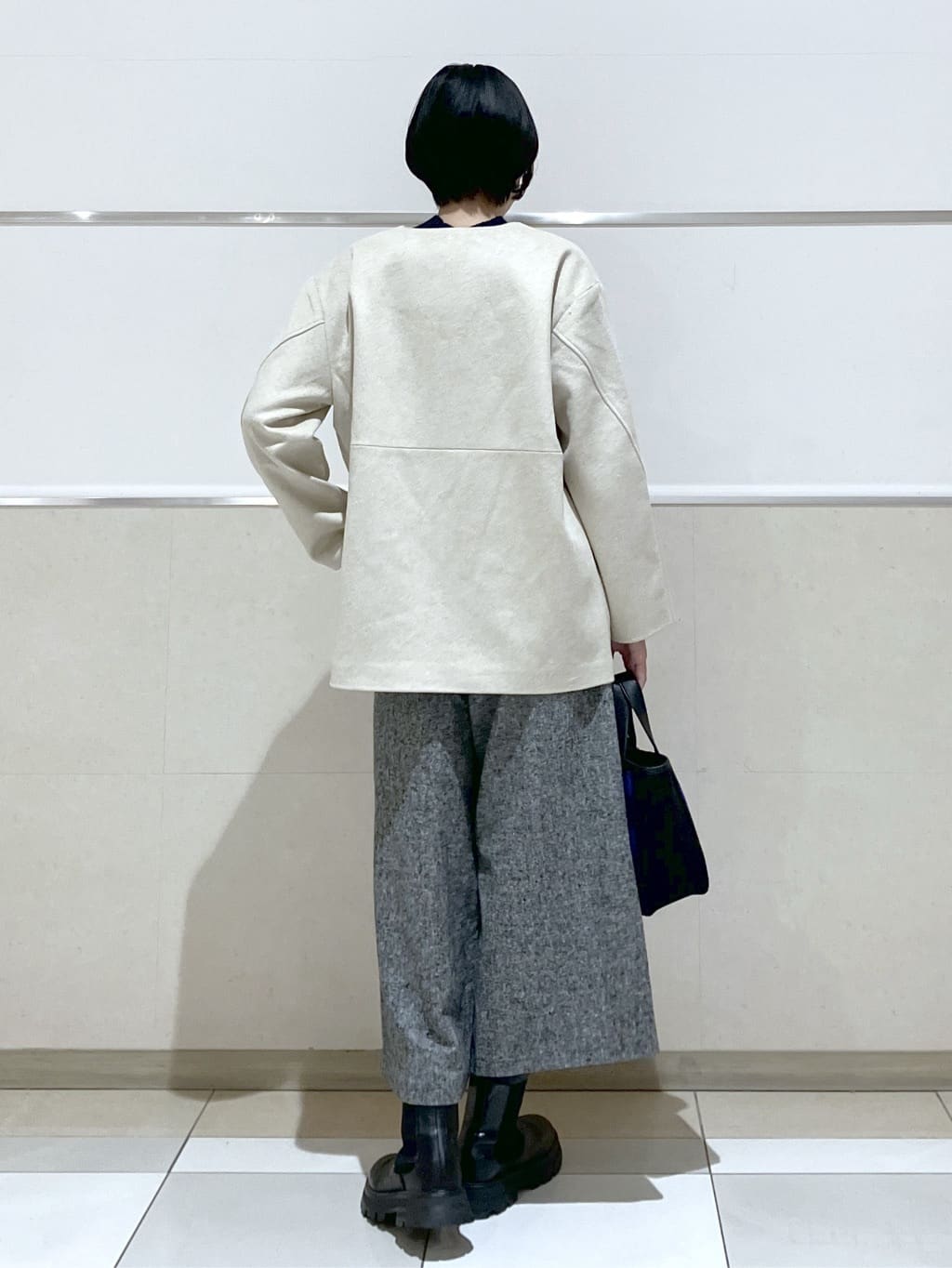 eriko さんの「Dessin｜ウール混クルーネックコート」を使ったコーディネート